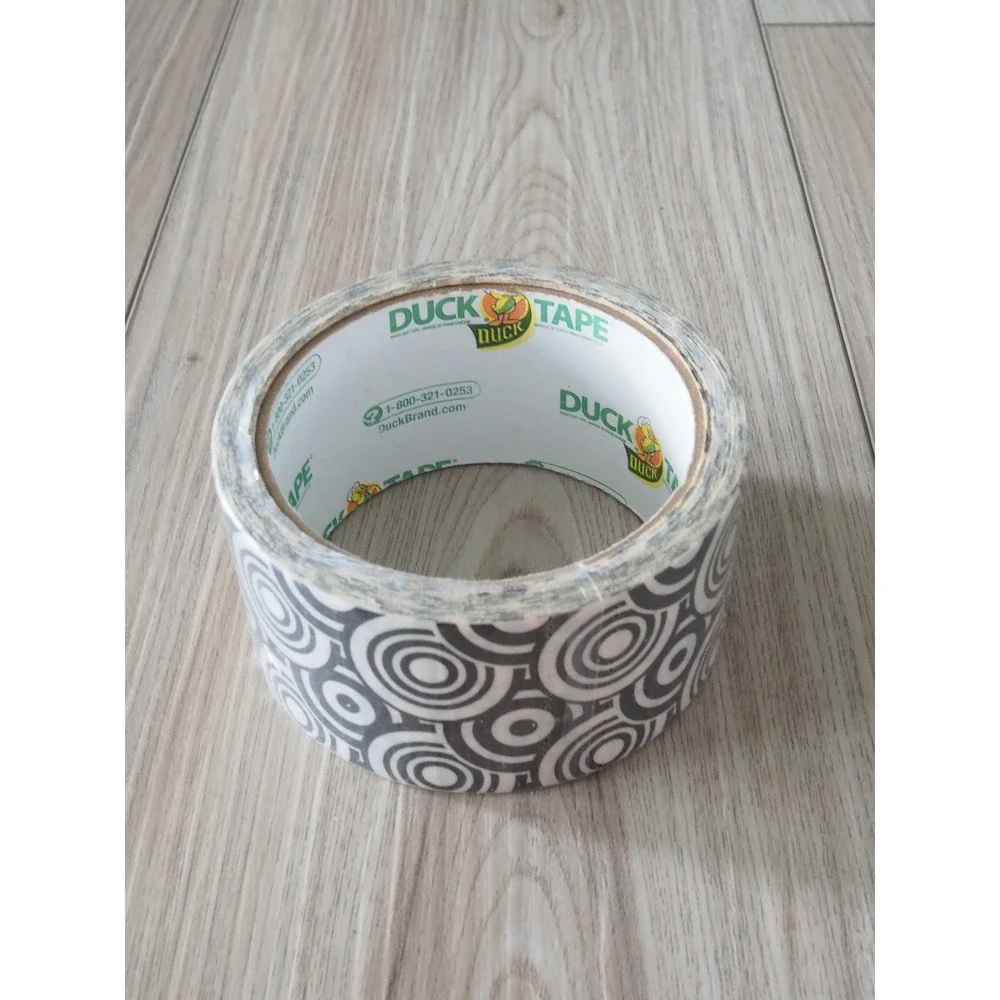New Duck Brand Geometric Concentric Circles Black White Duct Tape Mod Craft